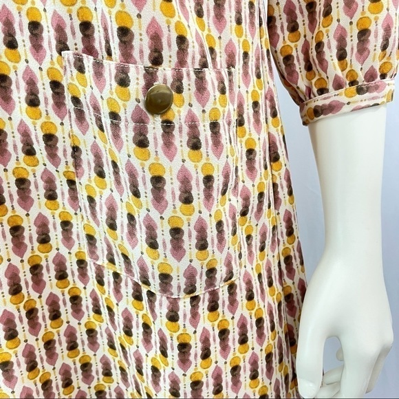 H&M Ruffle Shift Dress Yellow and Purple Size 4 - Picture 3 of 8